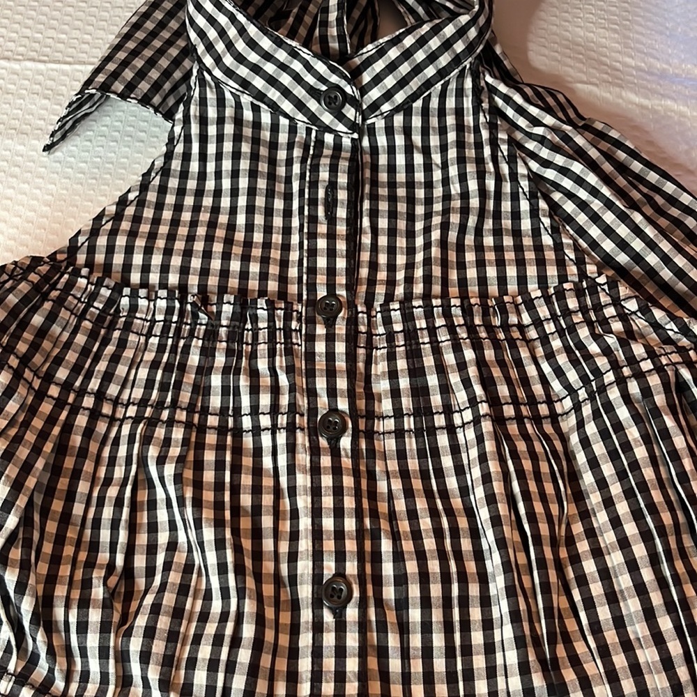 NWT FREE PEOPLE TAKE IT EASY PLAID HALTER TOP BLACK/WHITE SIZE XS - Picture 4 of 7